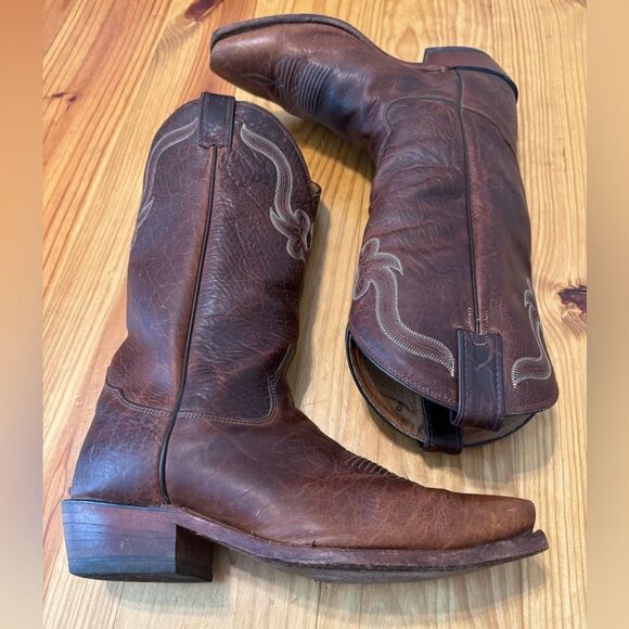 Tony Lama Sz 8.5EE 6980 Mens El Paso Collection Western Boot Bison Leather Dress - Picture 9 of 15